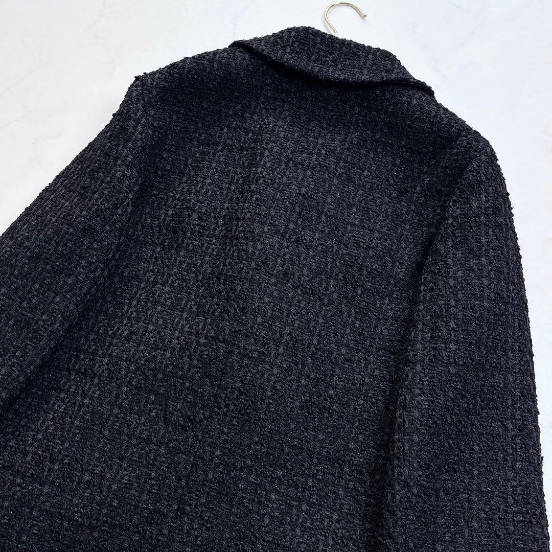 【ANAYI】定価11万　24AW　ラメツイードテーラーダブルコート　ハーフ丈