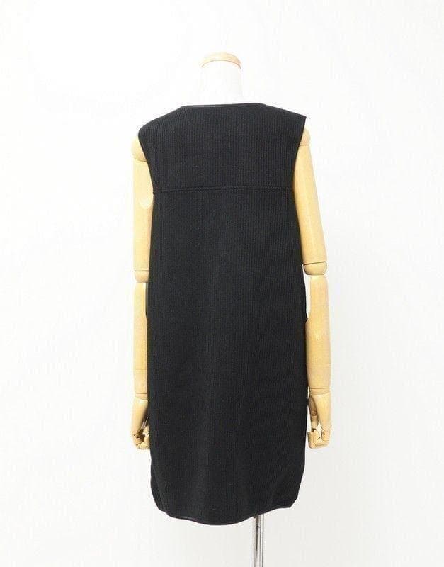 フォクシーニューヨーク ロングジレ ノースリーブワンピース　ダブルジップ　黒