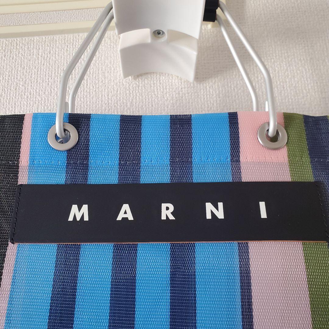 【美品】MARNI ストライプ マーケットバッグ