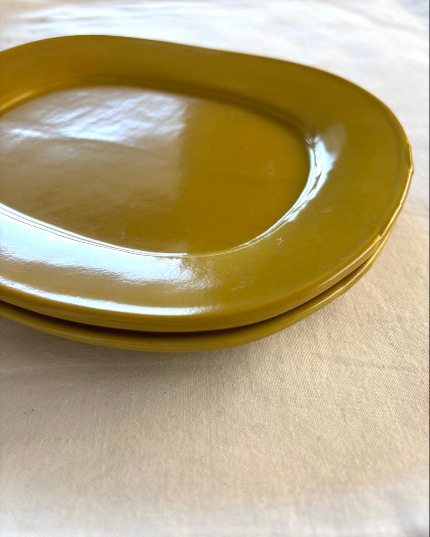 伊藤聡信 イエロー 黄色 オーバルプレート 2枚セット