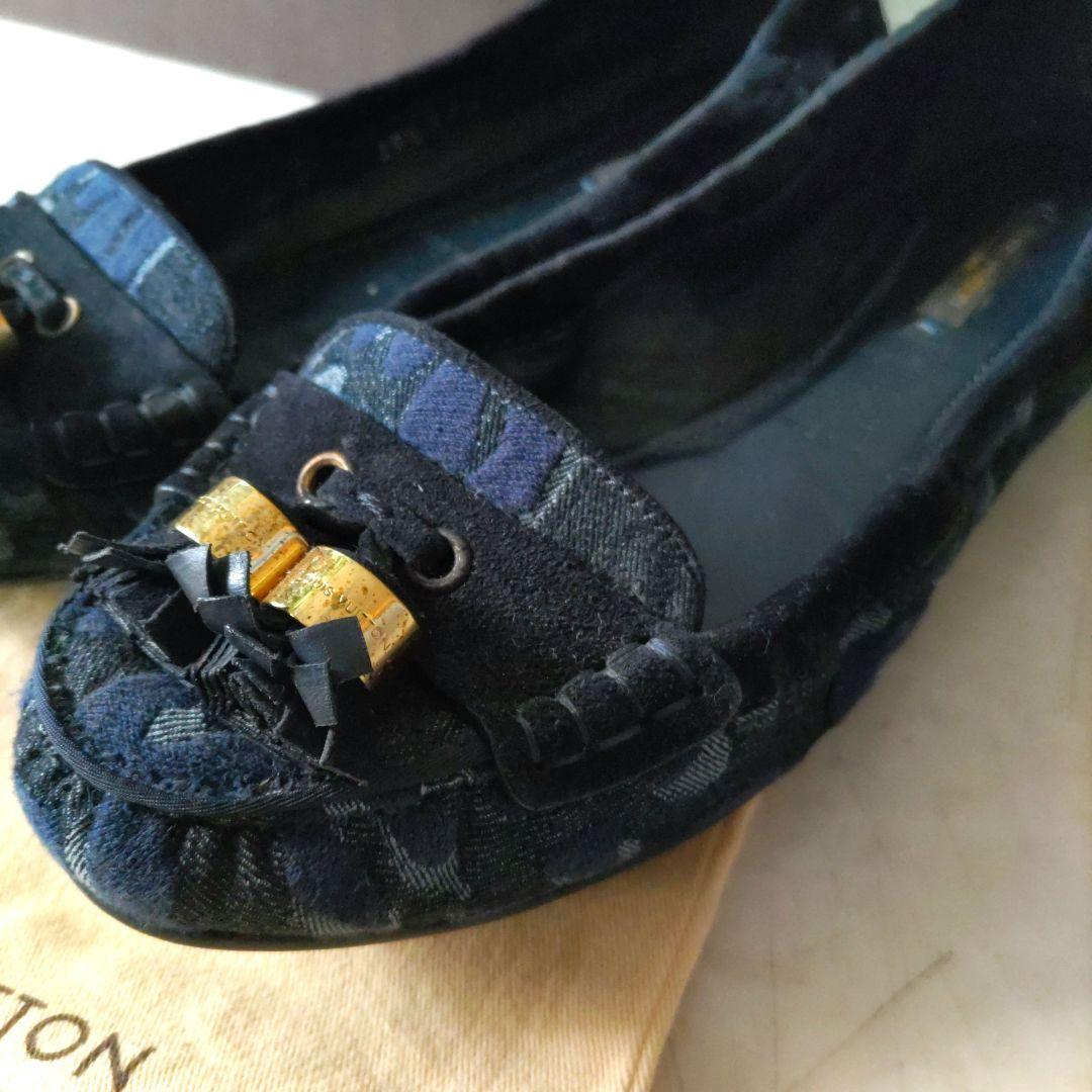 1回着用　LOUIS VUITTON ネイビー フラットシューズ美品　正規品