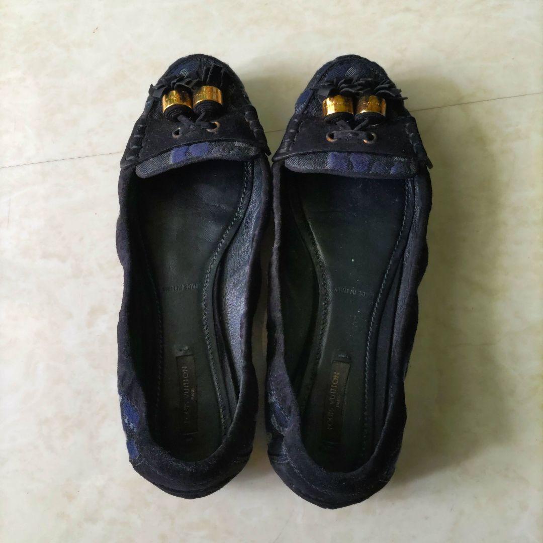 1回着用　LOUIS VUITTON ネイビー フラットシューズ美品　正規品