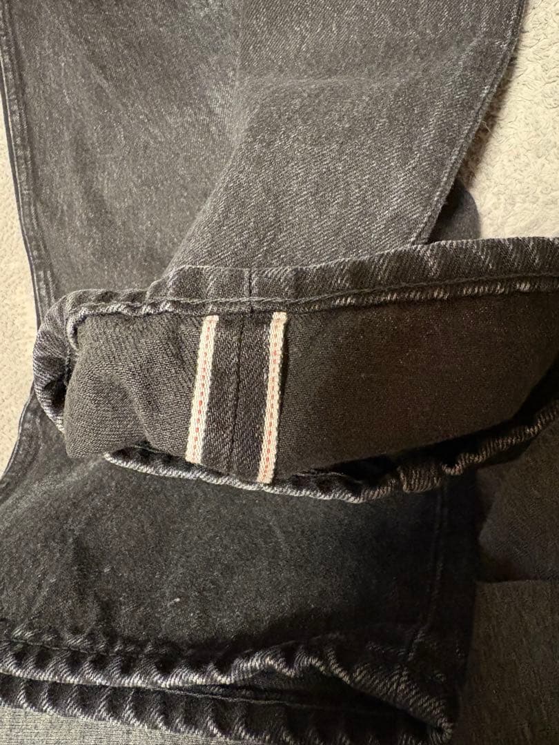 な*お様 Graphpaper Selvage Two Tuck Tapered