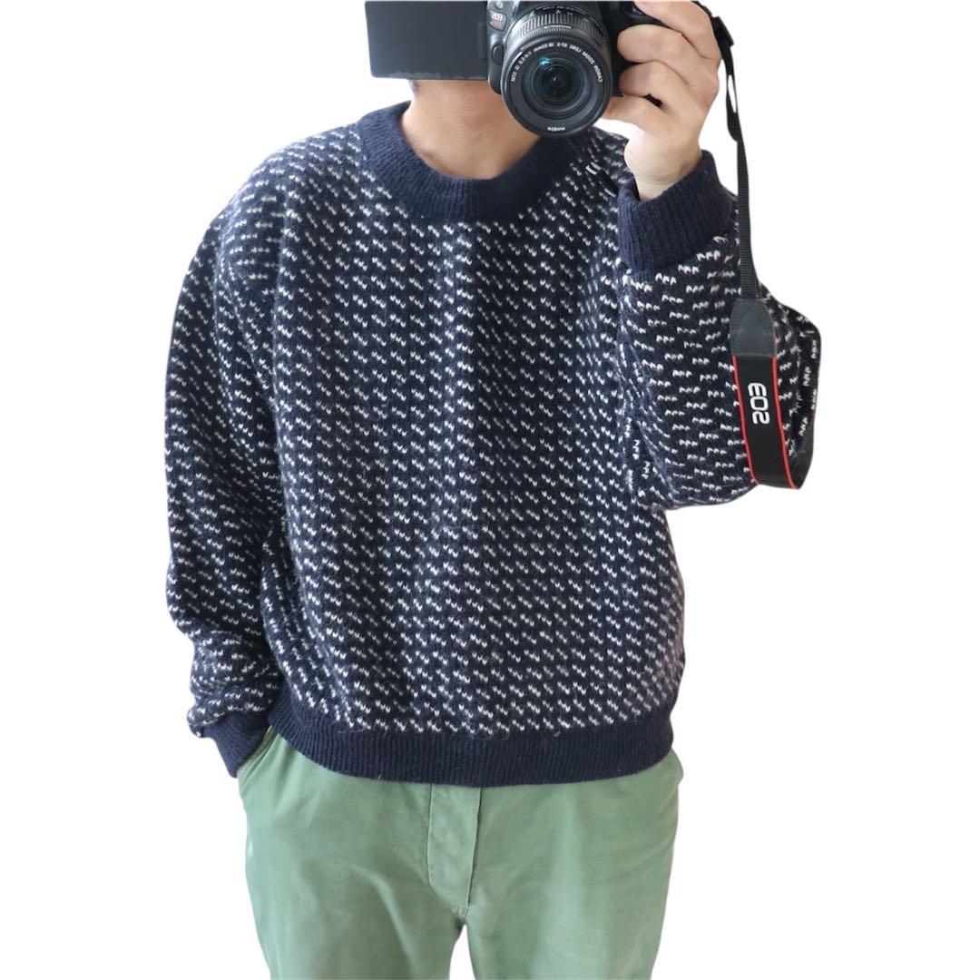 80s L.L. Bean エルエルビーン バーズアイ ニット ヴィンテージ L