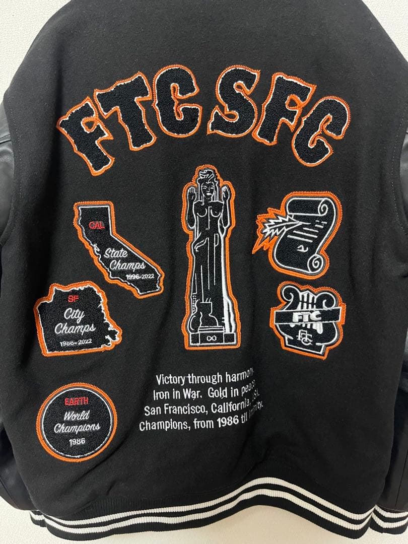 ftc SF VARCITY JACKET サンフランシスコ　スタジャンM 黒