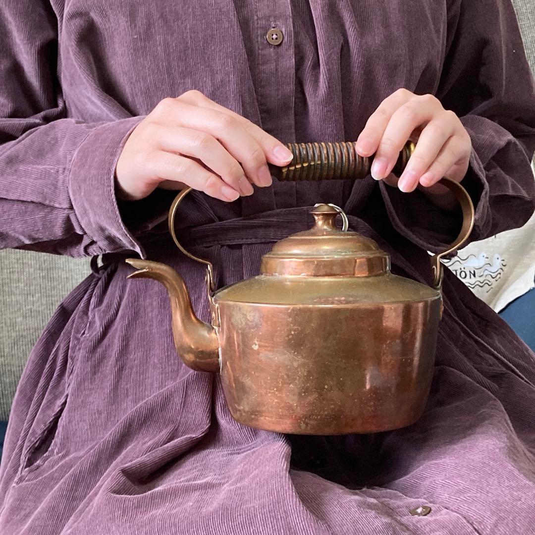 希少 アンティーク 銅製 ケトル やかん 北欧 雑貨 コッパー インテリア