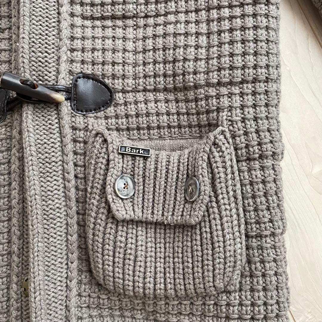 ニットダッフルコート フード付　ストームストラップ付　グレー　bark 希少