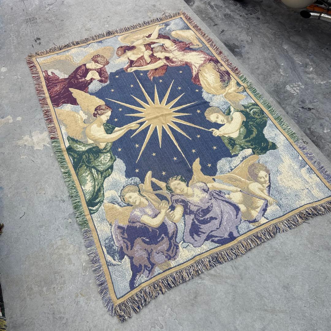 天使　エンジェル　マルチカバー　ソファーカバー　ヴィンテージラグ　185x125