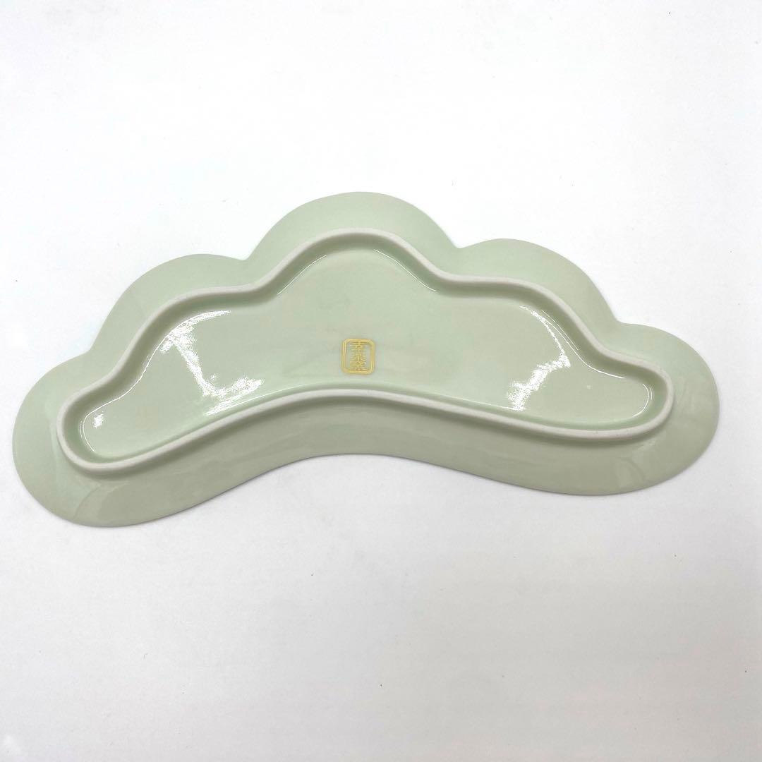 【新品】有田焼幸楽窯　錦銀松葉形前菜皿　縁起物