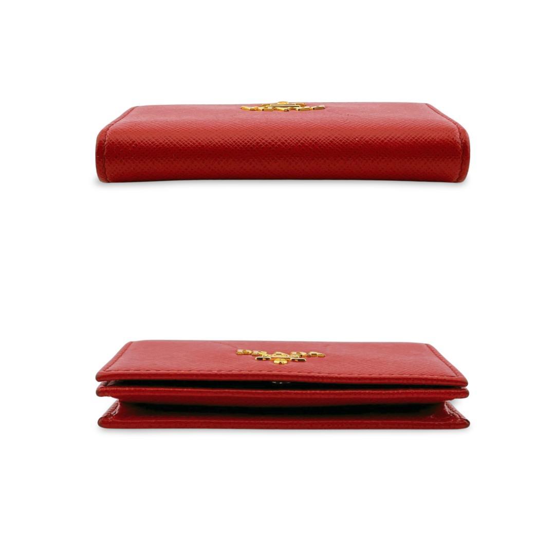 PRADA プラダ 名刺入れ サフィアーノメタル レッド系 ユニセックス