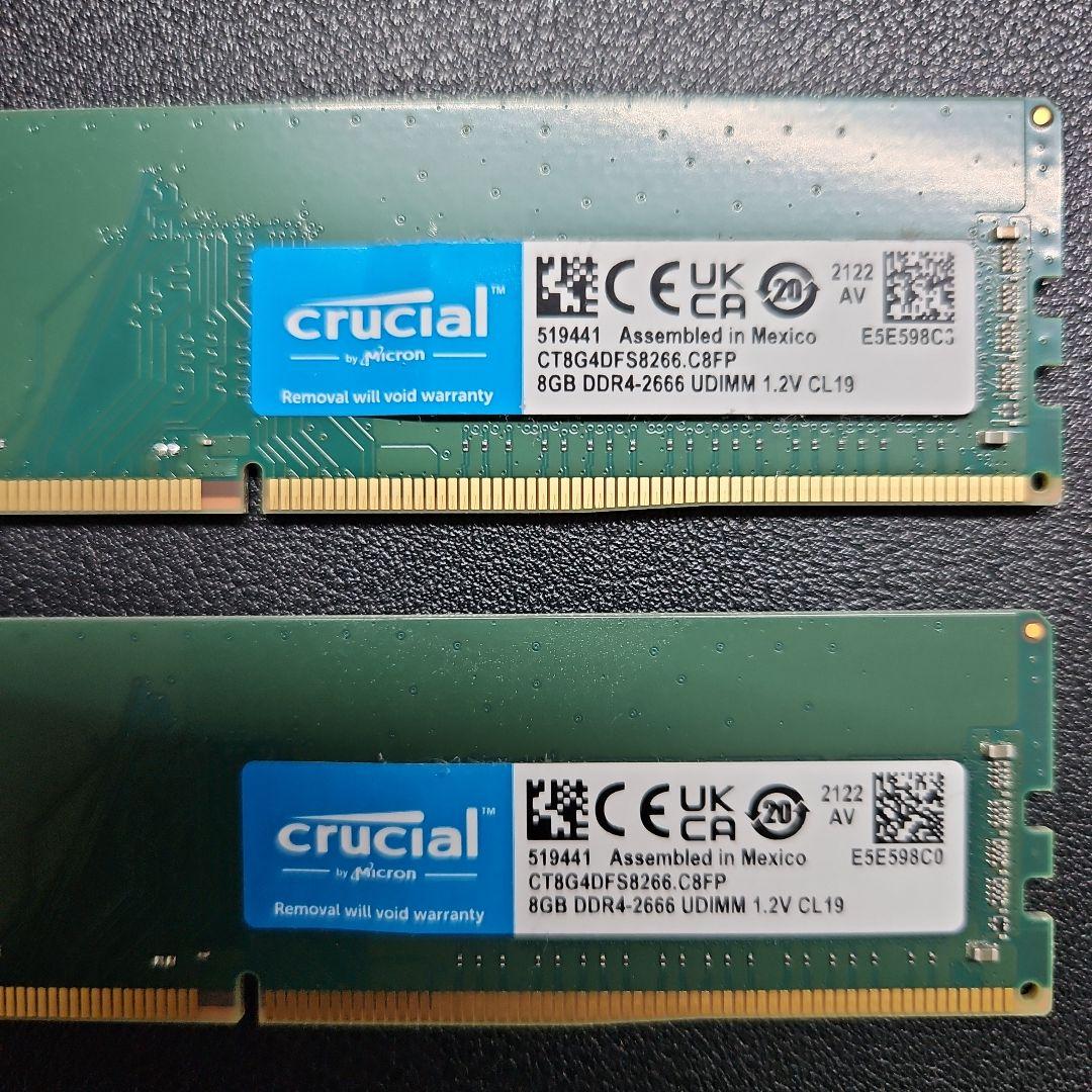 Crucial DDR4-2666　8GB ×2枚　計16GB