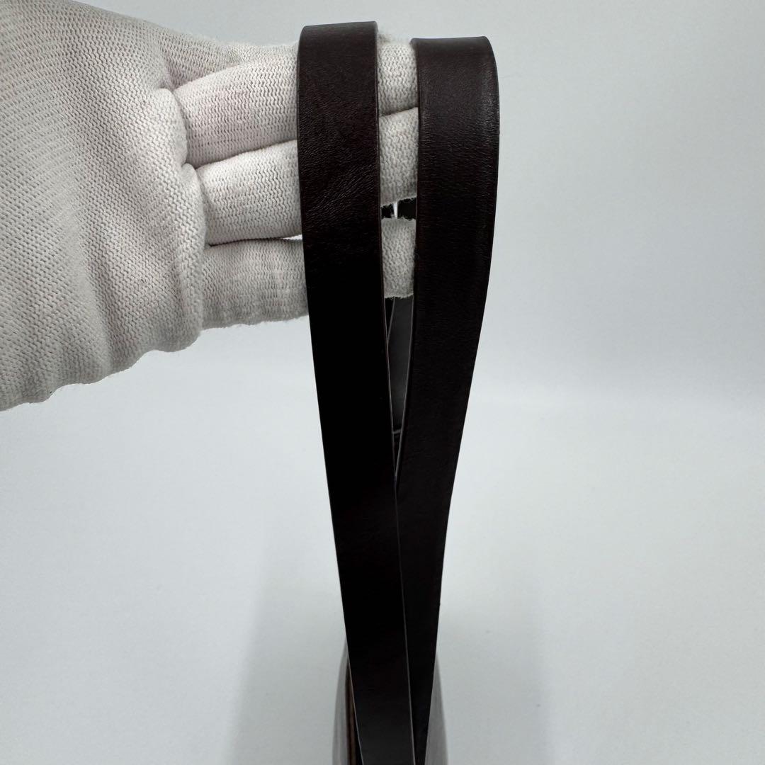 PRADA プラダ カーフ レザー ショルダーバッグ 肩掛け ダークブラウン