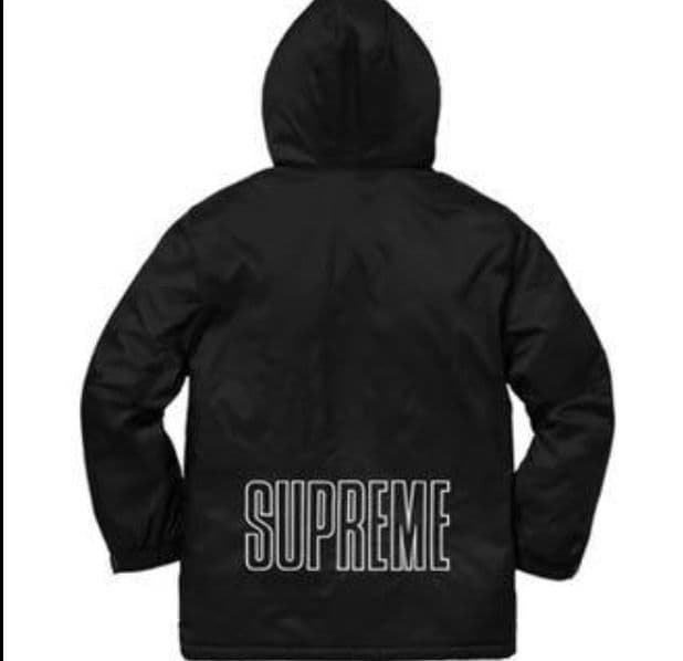 シ*き様 Supreme ×Championブラック ナイロン アノラック ジャ