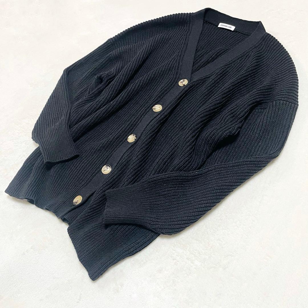 ドゥーズィエムクラス　エブリデイアイライク　シルク　コットンカーディガンＶネック