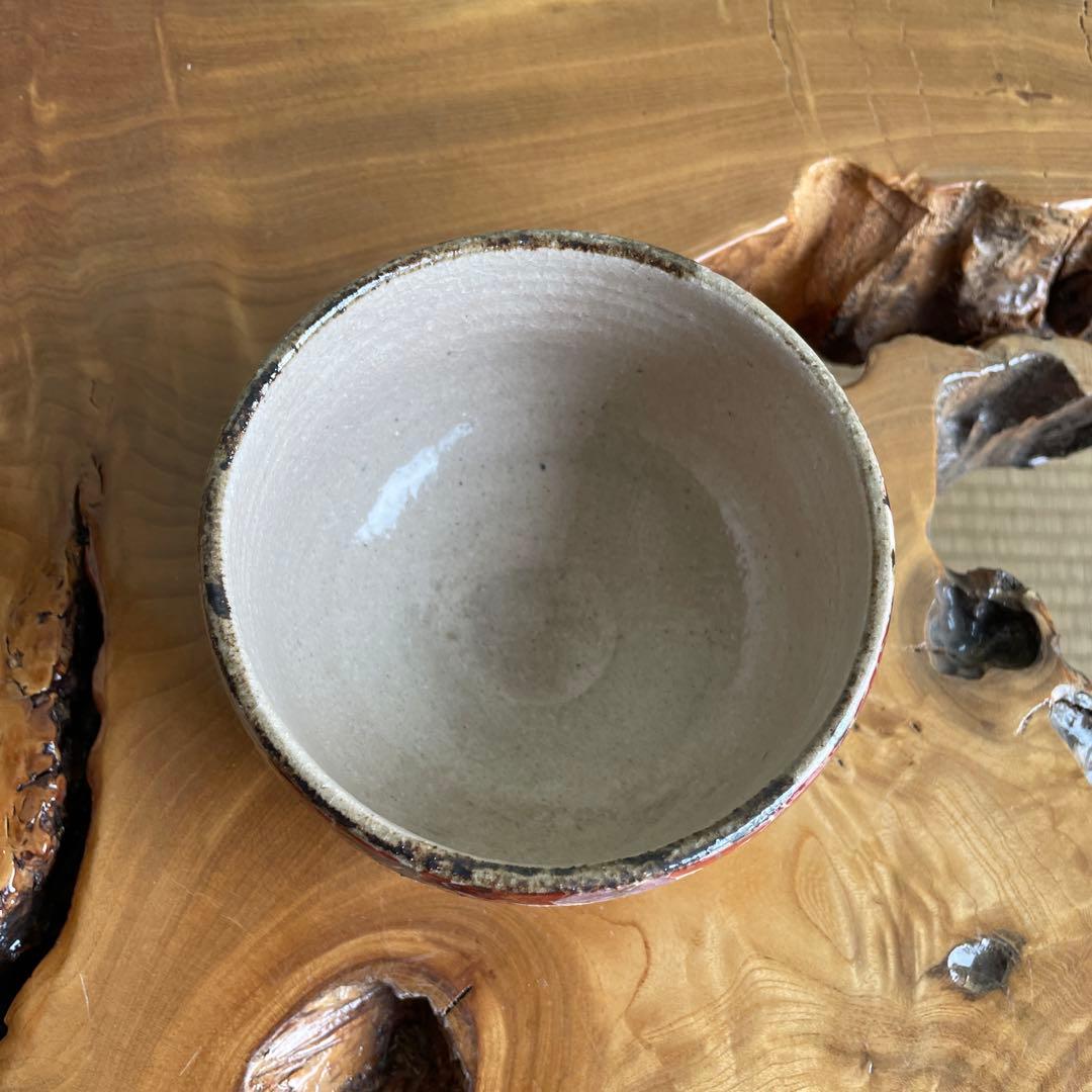 赤絵紅葉茶碗 作家物 抹茶碗 茶道具 共箱（11m）