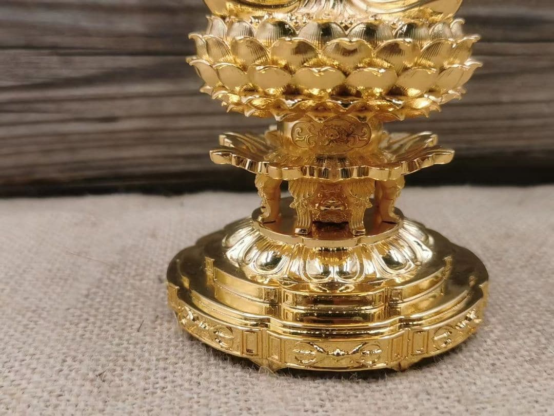 【修縁堂】仏教工芸品 精密彫刻 メッキ 虚空蔵菩薩 虚空蔵 仏像 古美術品