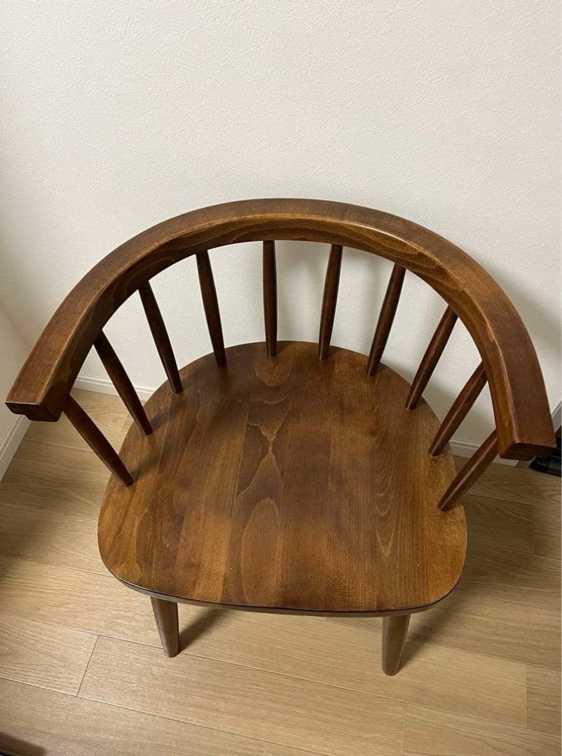 【美品】NOCE 天然木　チェア　ラウンドチェア　木製チェア　ヴィンテージ風