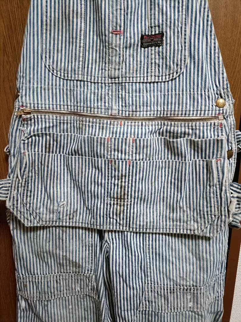 50s-60s BURLINGTON  ヒッコリー エプロンオーバーオール
