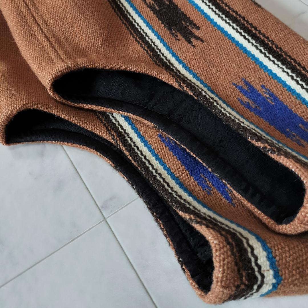 希少レア柄 センチネラ 40 ポインテッドチマヨベスト 裏地付き ブラウン L