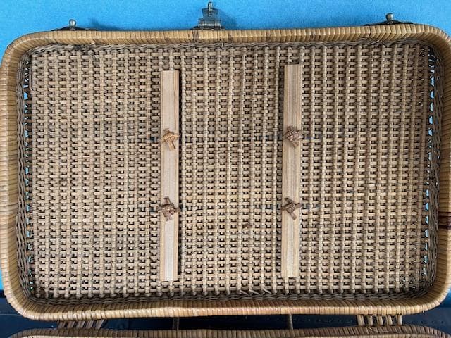 品番　z-0697 籐カゴ　アンティーク　レトロ　ピクニックバック　小物入れ収納