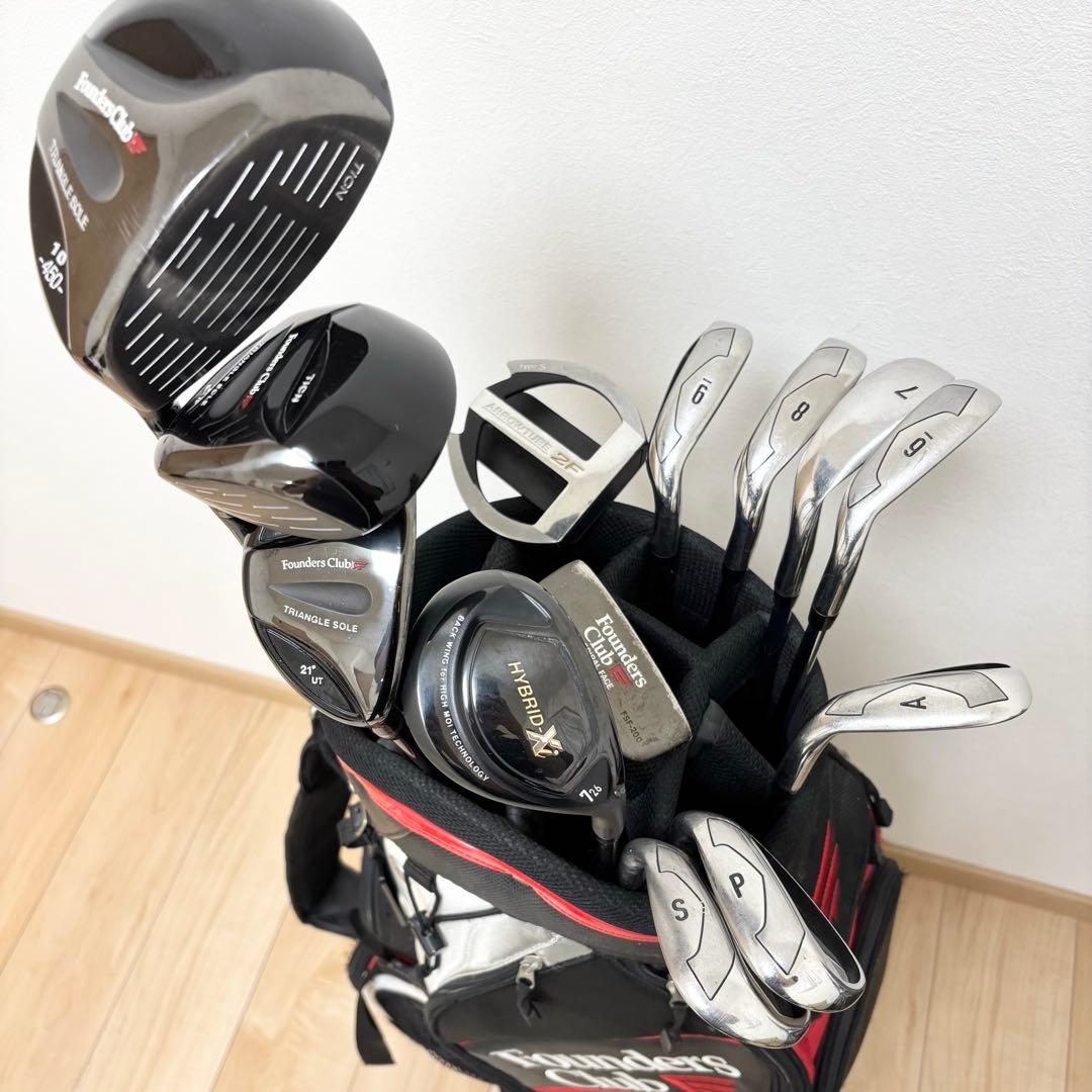 founders clubメンズゴルフクラブ 13本セット　キャディバッグ