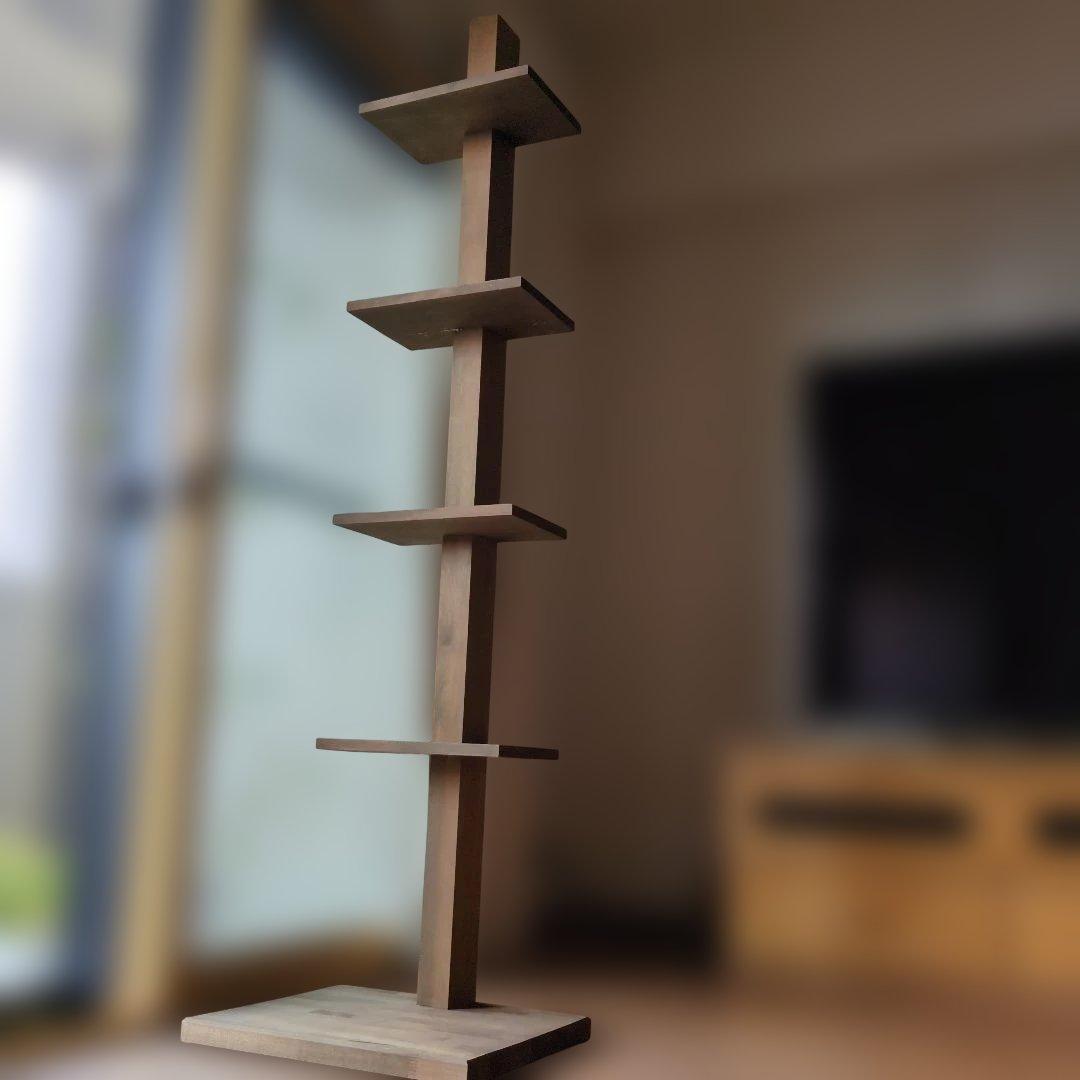 木製ラック 4段 ブラウン