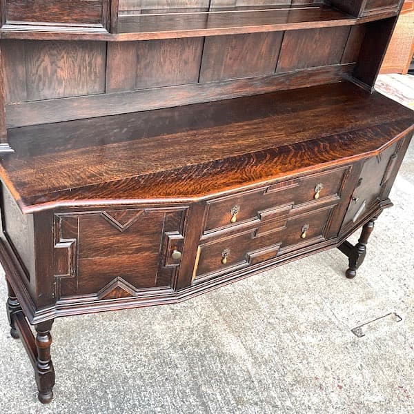 アンティーク　カップボード　バーキャビネット　飾り棚　上下分解可能