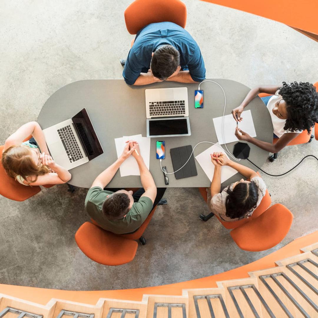 8AC 6USB 雷ガード 過負荷保護 1500W タワー式電源タップ 縦