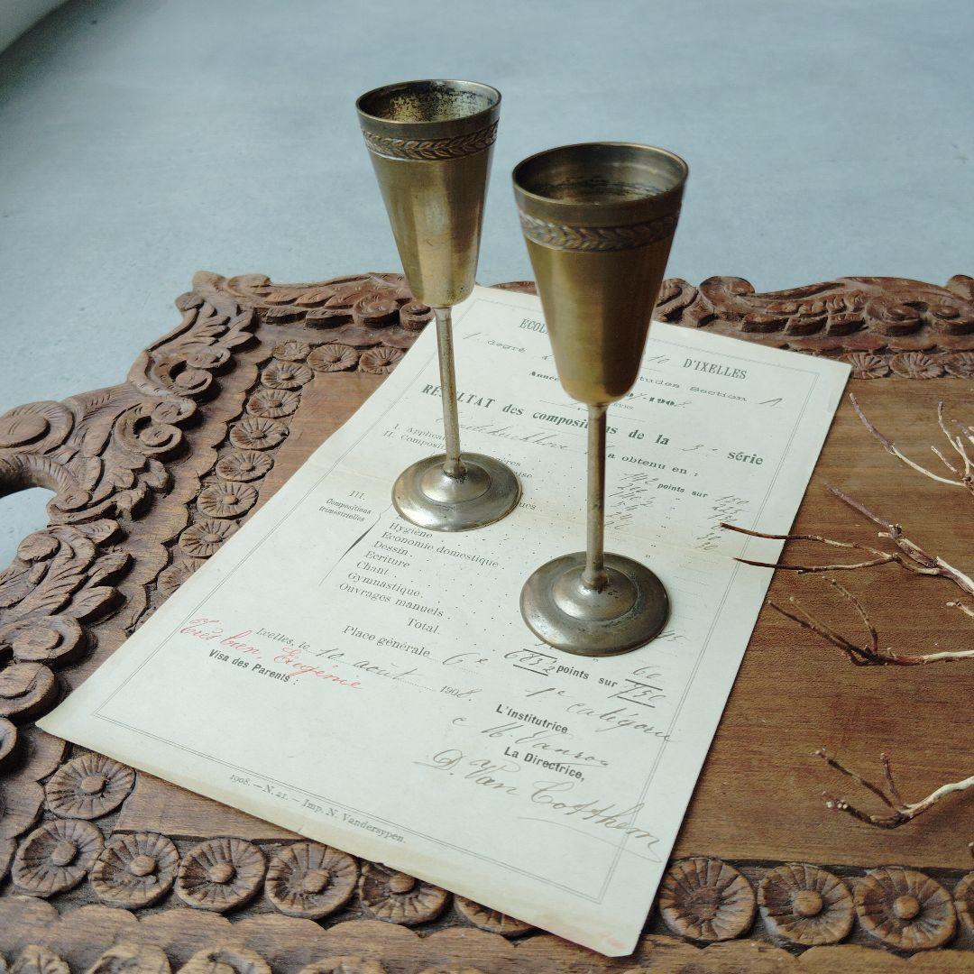 フランス　アンティーク　リキュールカップ2個セット インテリア雑貨