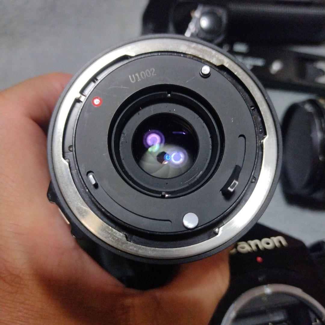【作動品】Canon A-1 モードラ2個レンズ2個セット　キャノン　電池12本