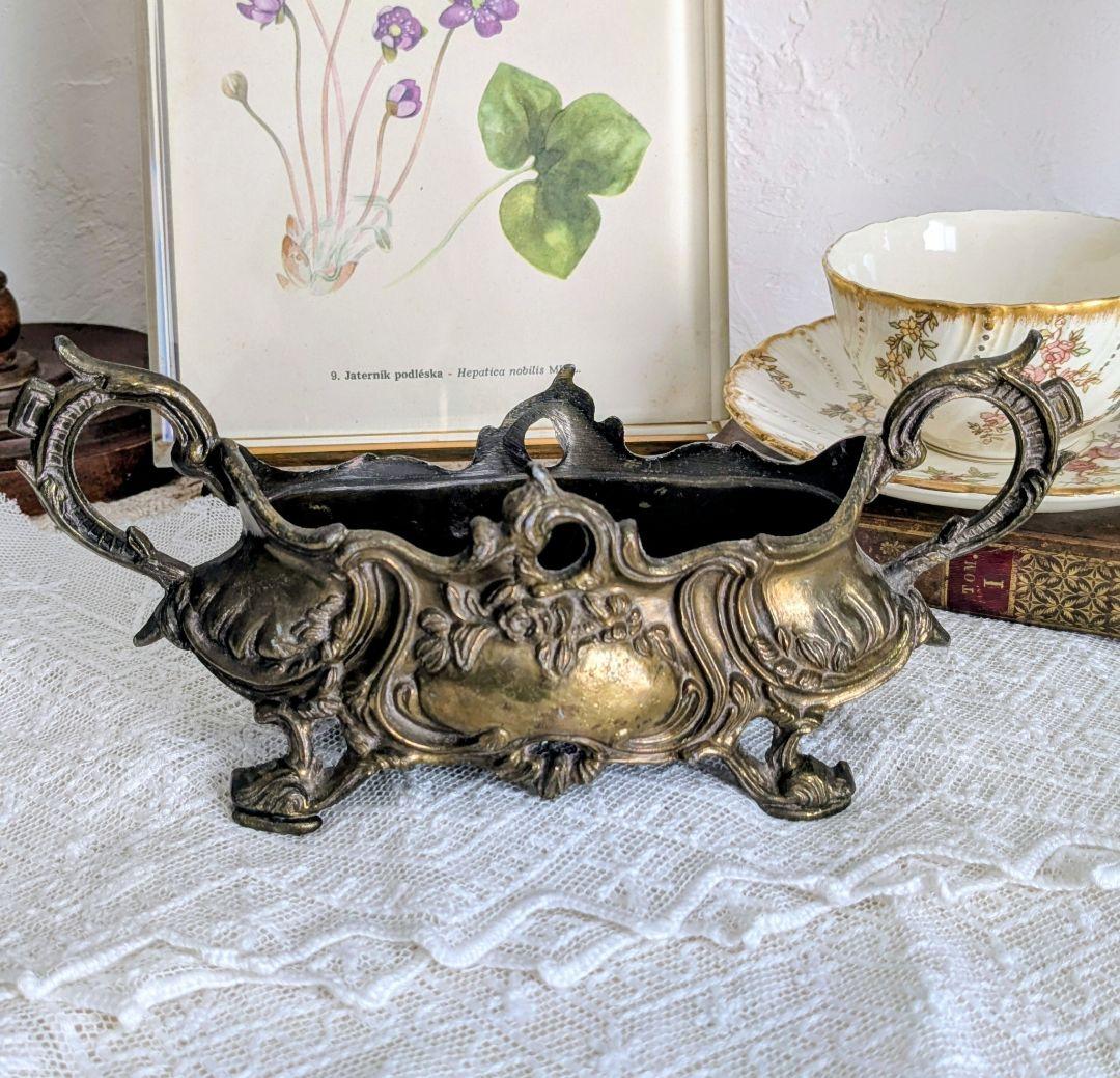 フランス ジャルディニエール 花器 ゴールド色