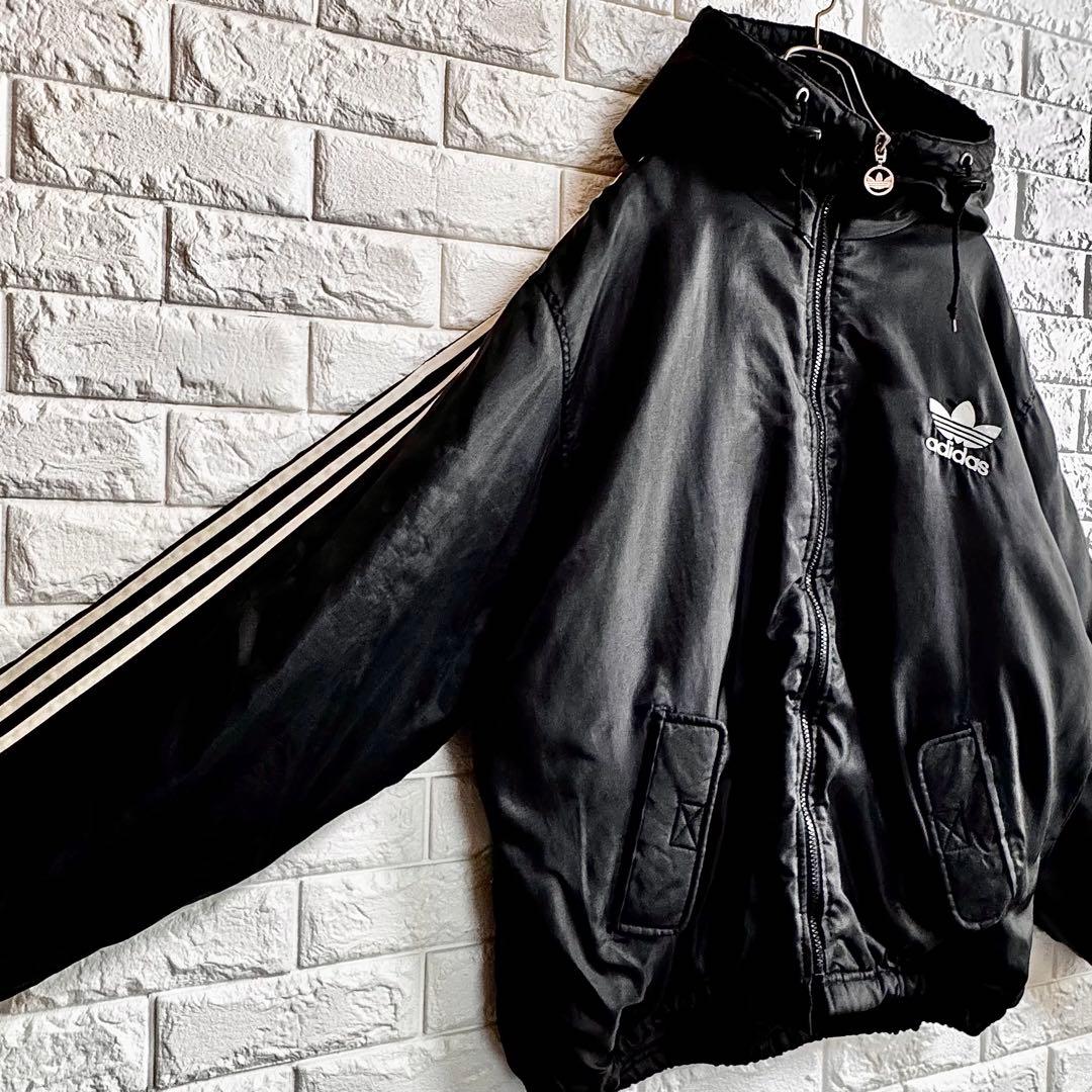 ◆背面刺繍BIGトレフォイルロゴ／中綿入り◆90sアディダス ナイロンジャケット