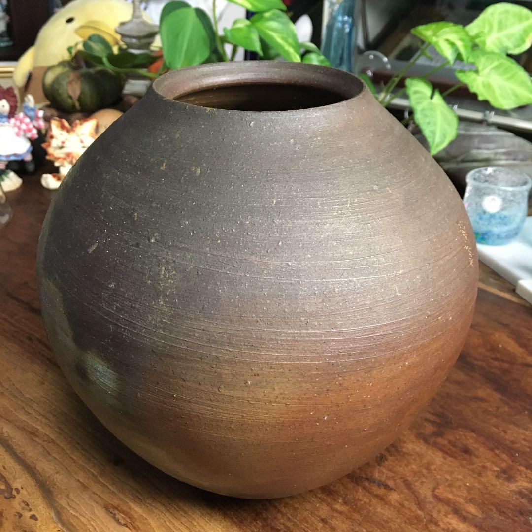 備前焼　小川秀藏　壺　壷　花瓶　一輪挿し