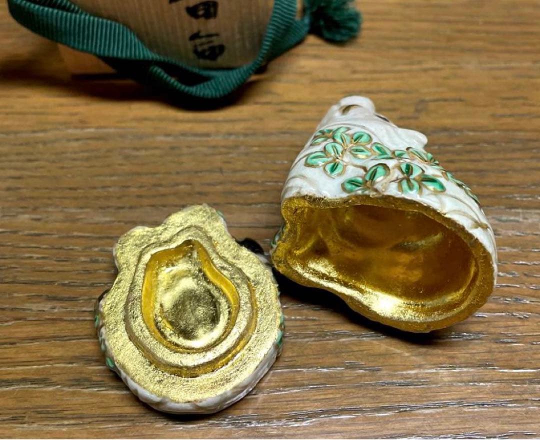 猪　萩の香合　置物　六兵衛窯