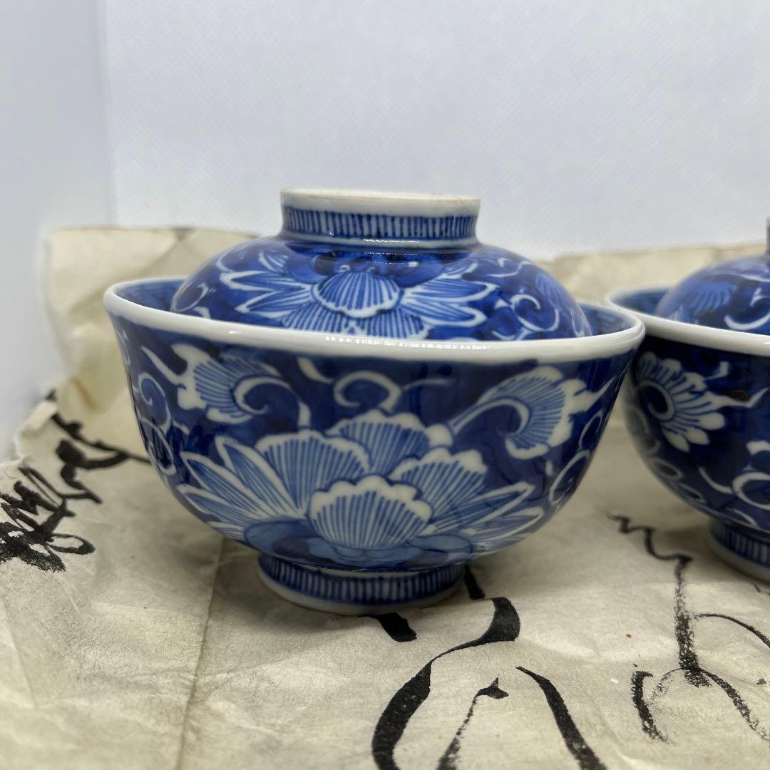 【お値下げ】骨董　古伊万里蓋付き茶碗2客