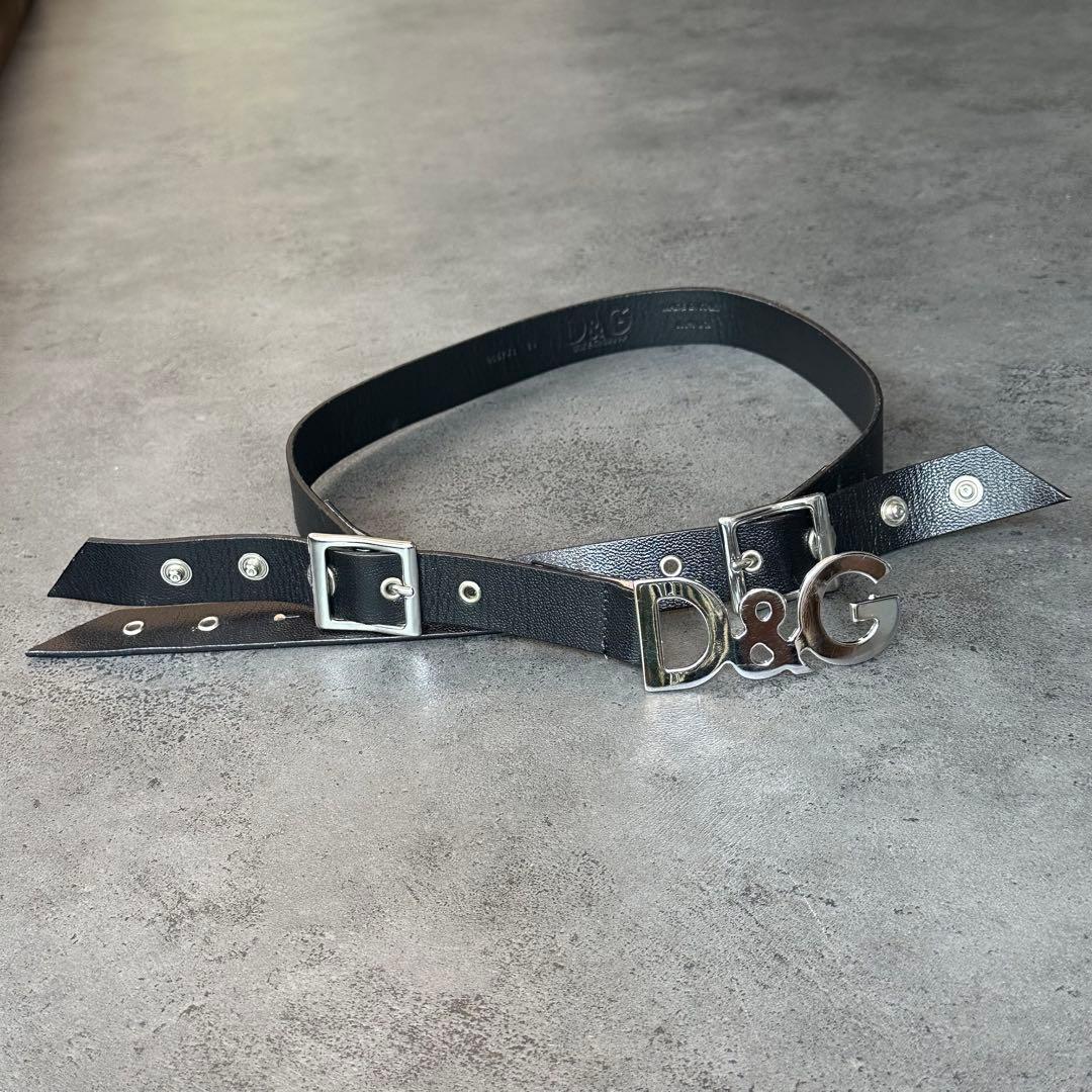 DOLCE&GABBANA y2k 00s ロック ロゴ　レザーベルト
