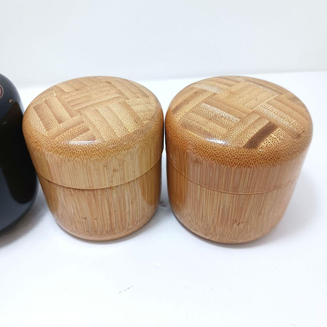 Y3122-102 茶道具 蒔絵 独楽塗 竹製等 棗6点セット 　ひ