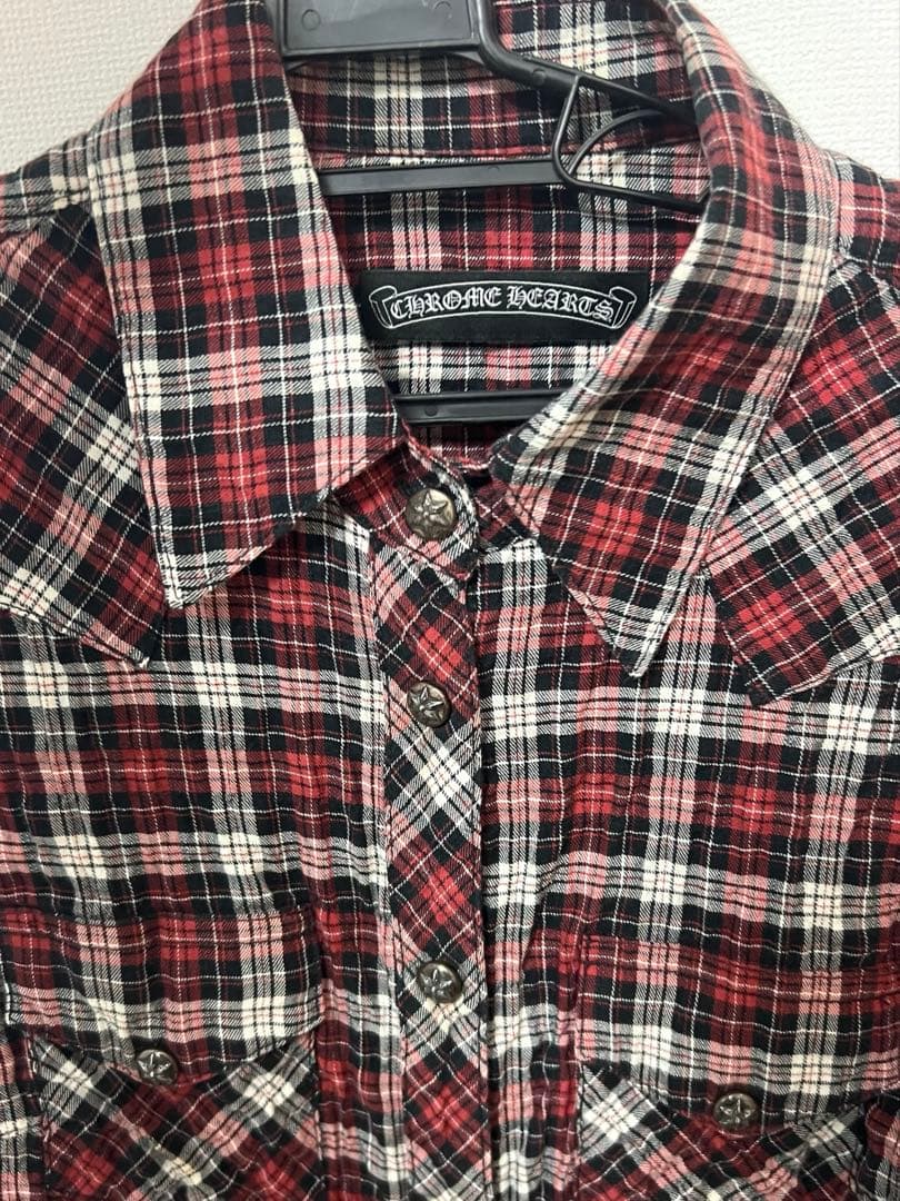 Chrome Hearts クロスパッチ チェック柄シャツ ウエスタン xs