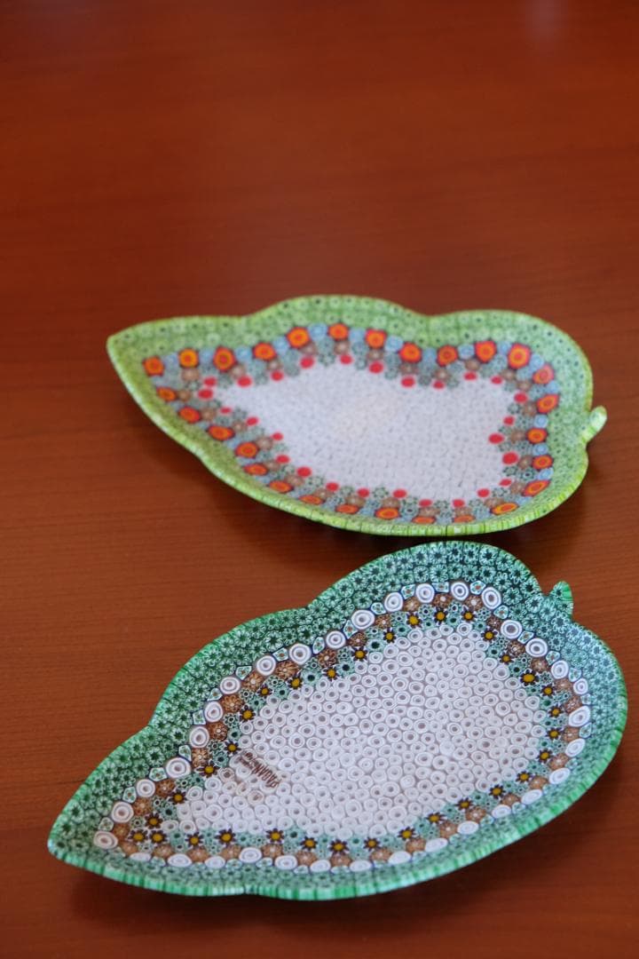 ベネチアングラス ミルフィオリ プレート モレッティ 時代物 飯塚亜裕子 ガラス