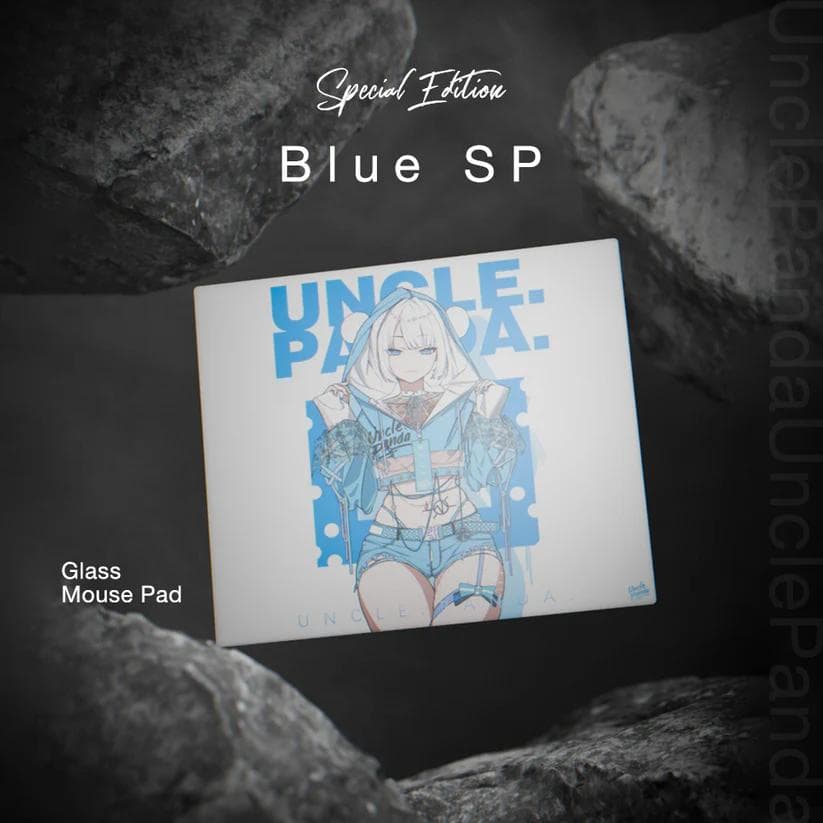 Uncle Panda ガラスマウスパッド ブルー SP