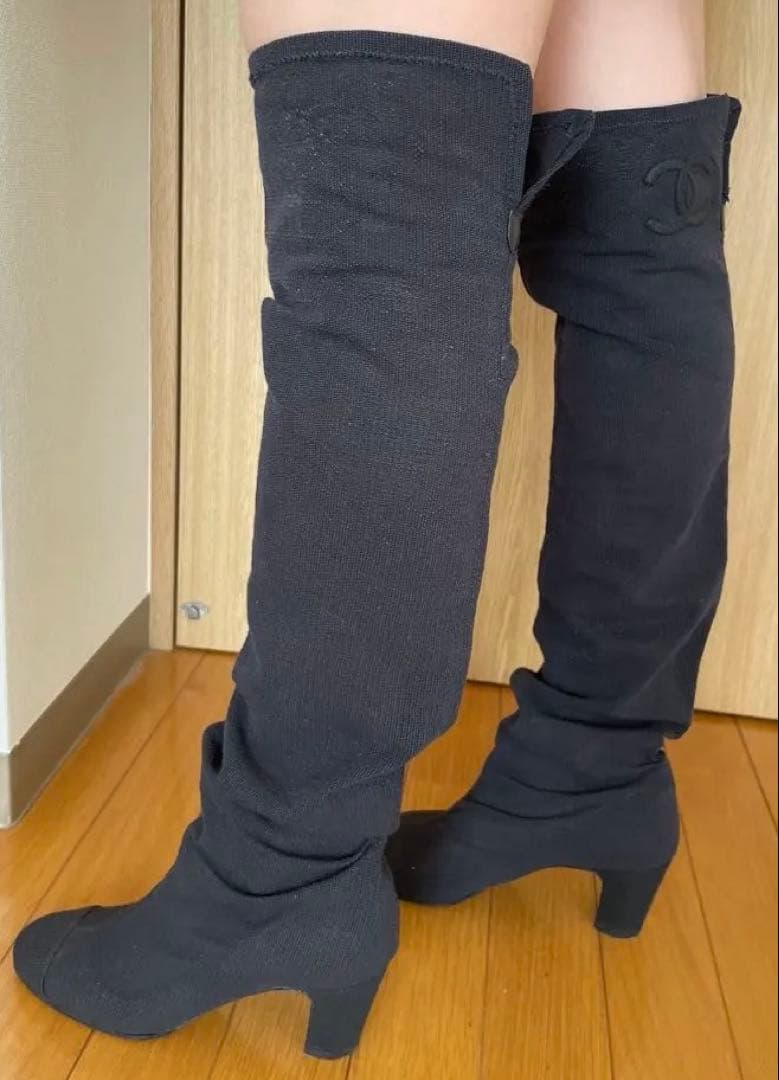 CHANEL シャネル　ニーハイブーツ　サイズ38 ブラック