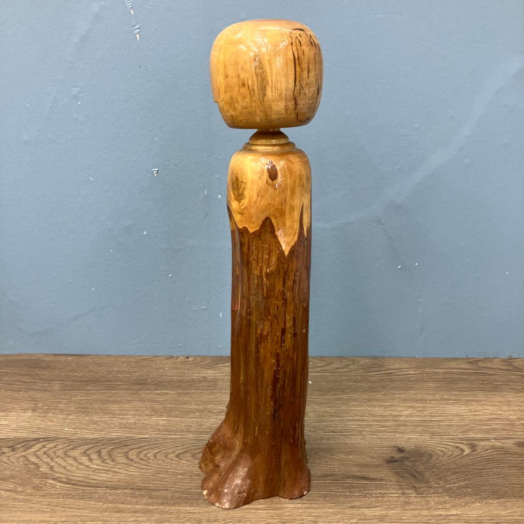 4F 昭和レトロ 希少 伝統工芸品 木彫りこけし 銘入り 三陸 2009年作