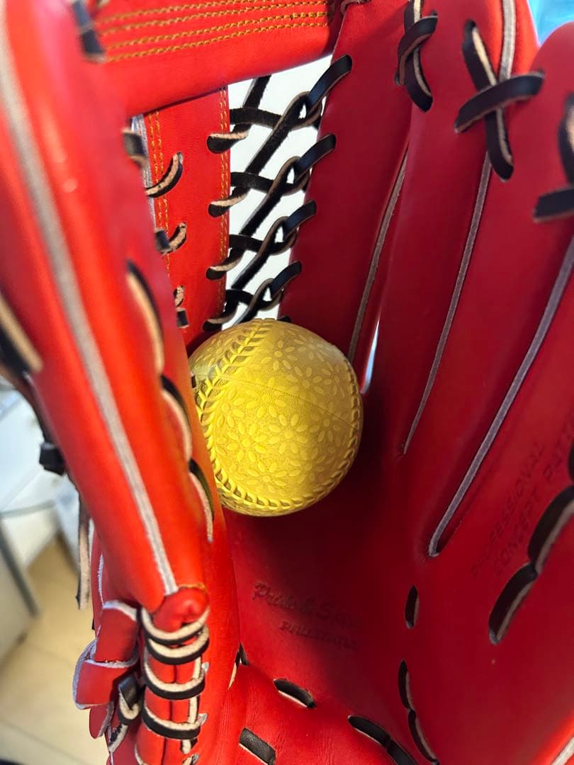 ZETT プロステイタス 軟式グローブ ディープオレンジ