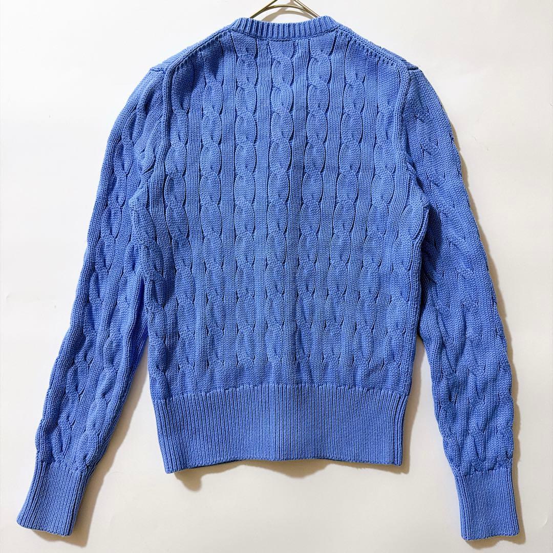24年製✨ポロラルフローレン ケーブルニットコットンクルーネックカーディガン S