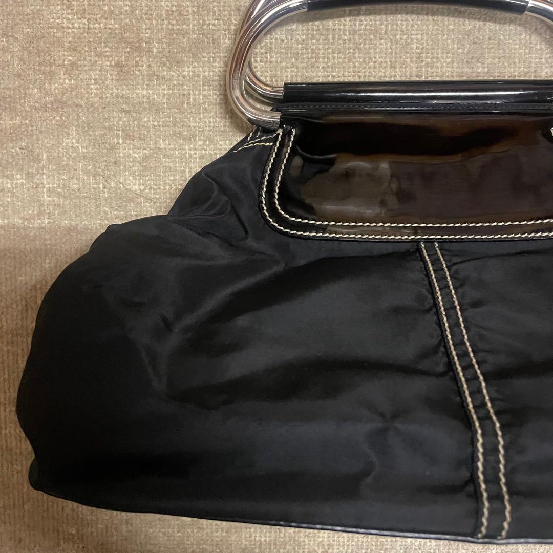 PRADA プラダ ボストンバック ハンドバッグbag 黒 エナメル