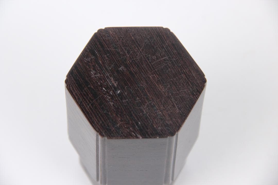 昇斎　作　鉄刀木 葫蘆形透かし 莨入 茶入　共箱 ED1-8