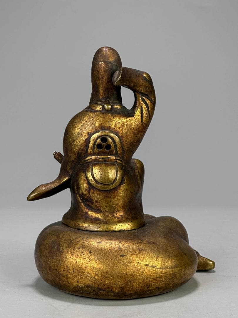 中国美術　清朝　銅製　寿星老人　銅香炉　香薫炉　文房置物　唐物　時代香炉　古物