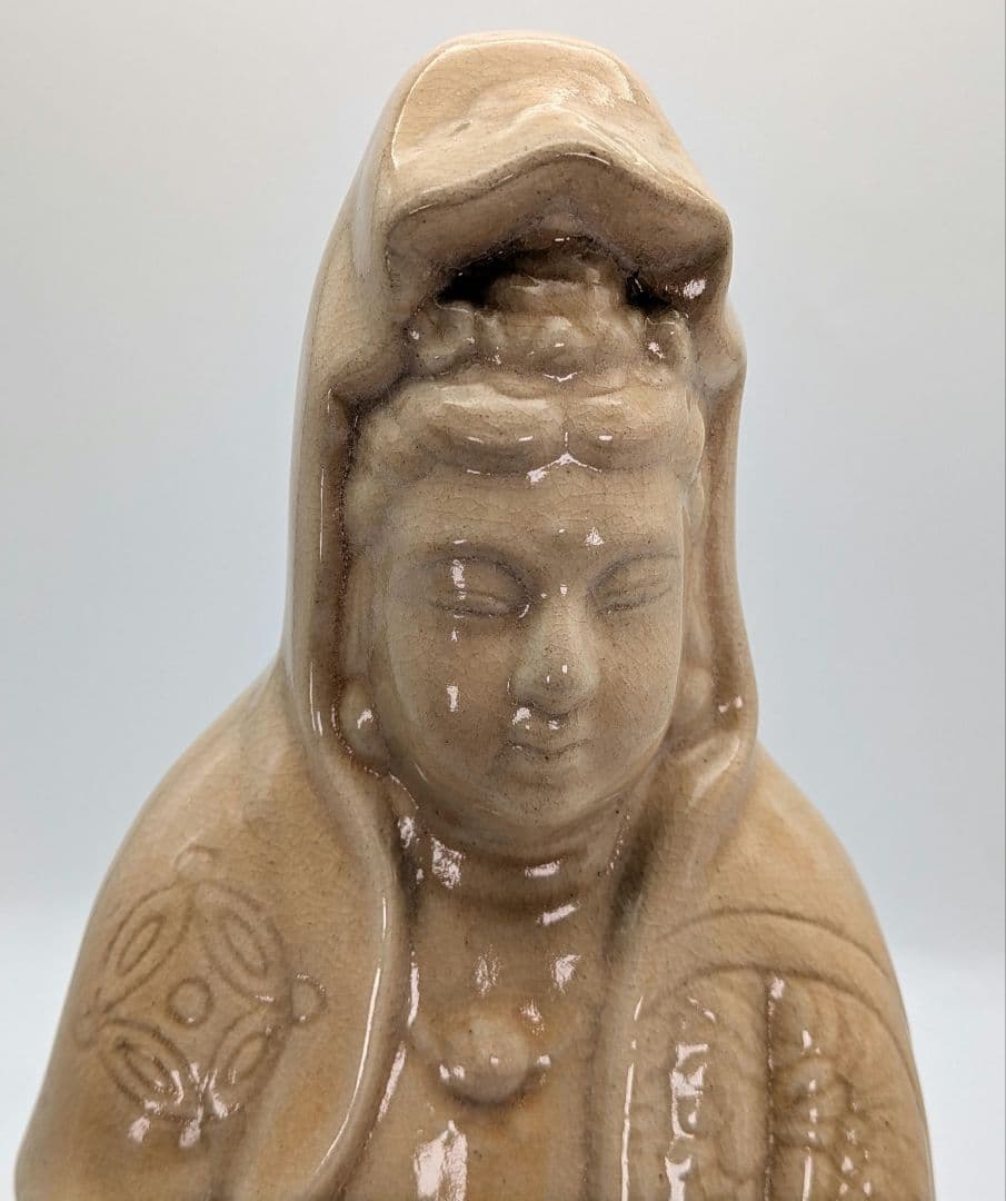 陶華山窯 松尾藻風 萩焼 観音菩薩立像 陶像 陶器人形 仏像 観世音菩薩 置物