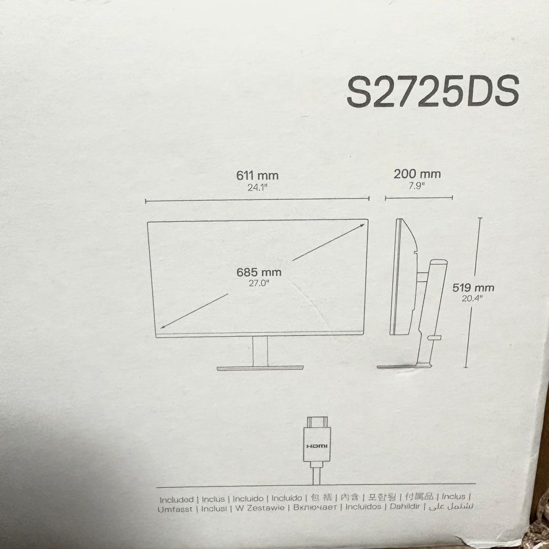 Dell S2725DS 27インチ WQHD IPS 100hz モニター