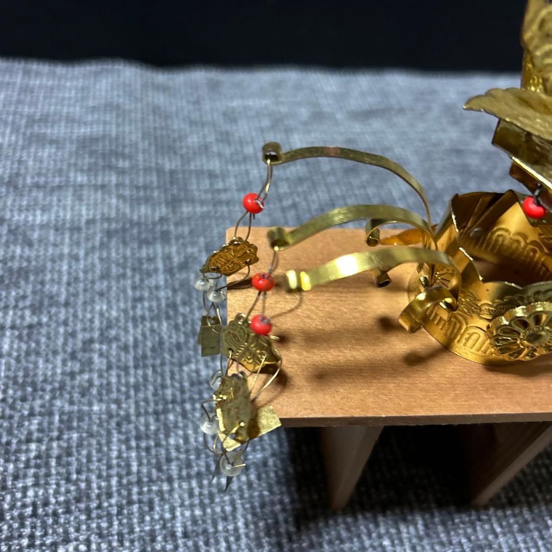 最終値下げ　8点セット 雛人形小道具　天冠飾り　お姫様冠　雛人形天冠　台座付き